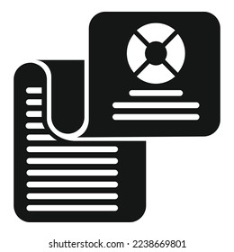Graph paper report icon simple vector. Finance market. Business document