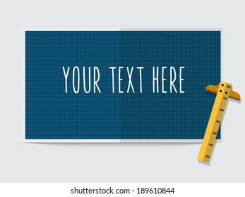 Graph paper with ruler - vector illustration