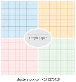 Graph paper. Set of four colorful backgrounds.