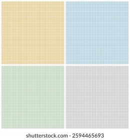 Graph paper sheets with grid. Millimeter paper texture, geometric pattern. Colorful lined blank for drawing, studying, technical engineering or scale measurement. Vector illustration