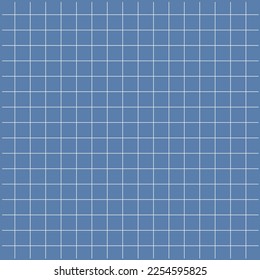 Graphen-Papiervorlage - weiße Linie auf blauem Hintergrund. Raster-Quadrat-Graphen ausgekleidete Papierstruktur, prüfen nahtlose Muster für Schulheft. Notebook-Papierhintergrund