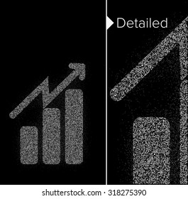 Graph Particles on Black Background, vector illustration 