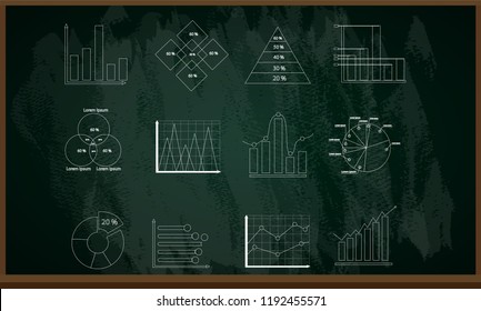 Graph pattern in blackboard background