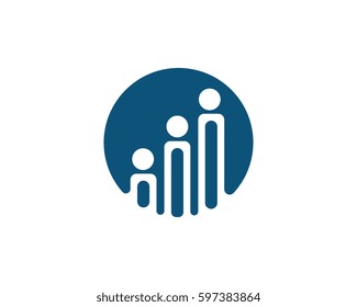 Graph with people Business Finance professional logo template vector icon