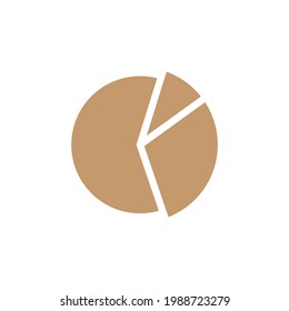 graph pie chart icon flat style isolated on white background