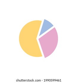 graph pie chart icon flat style isolated on white background