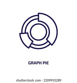 icono gráfico circular de la colección de análisis y de negocios. Recorte lineal delgado, circular, icono de contorno gráfico aislado en fondo blanco. Símbolo del gráfico del vector de línea, símbolo para web y móvil