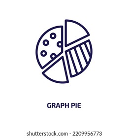 graph pie icon from business and analytics collection. Thin linear graph pie, pie, graph outline icon isolated on white background. Line vector graph pie sign, symbol for web and mobile
