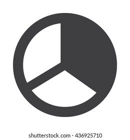 graph pie icon on the white background