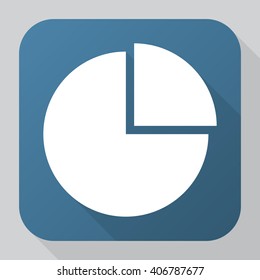 graph pie icon vector, solid illustration, pictogram isolated on gray. long shadow