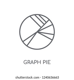 Graph pie linear icon. Modern outline Graph pie logo concept on white background from Business and analytics collection. Suitable for use on web apps, mobile apps and print media.