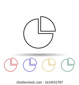 graph pie multi color style icon. Simple thin line, outline vector of web icons for ui and ux, website or mobile application