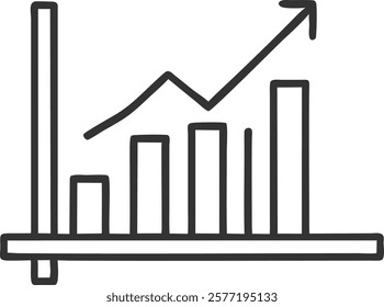 Graph Presentation Chart Icon Depicting Data Analysis, Perfect for Business Success Metrics