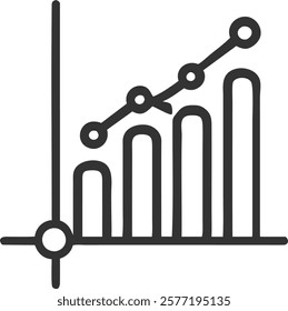 Graph Presentation Chart Icon Depicting Data Analysis, Perfect for Business Success Metrics