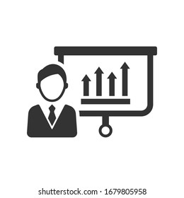 Graph presentation Icon, vector graphics