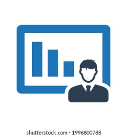 Graph presentation icon.report,data (vector illustration)