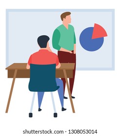 Graph presentation illustration in flat design