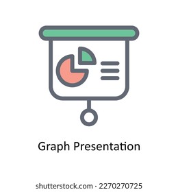 Graph Presentation Vector  Fill outline Icons. Simple stock illustration stock
