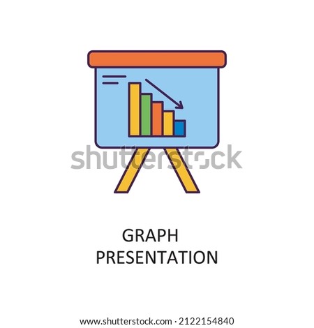 Graph Presentation Vector Filled Outline Icon Design illustration. Banking and Payment Symbol on White background EPS 10 File