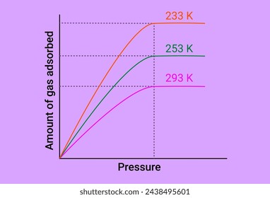 Graph of Pressure and Amount of gas adsorbed