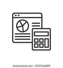 Ícone de processamento de gráfico no design de linha. Gráfico, processamento, dados, análise, visualização, algoritmos, estruturas no vetor branco de fundo. Ícone de traçado editável de processamento de gráfico