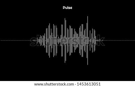 Graph of pulsation made of lines. Design element for music, sound, signal illustration.