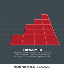 graph red 3D on the floor