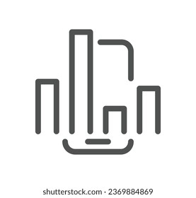 Graph related icon outline and linear vector.