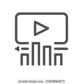 Esquema del icono relacionado con el gráfico y vector lineal.