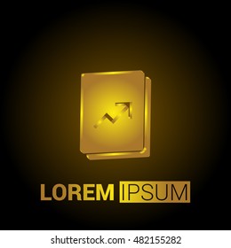 Graph Report 3D Golden Metallic Premium Royal Corporate Logo / Icon