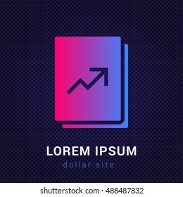 Graph Report Blue & Red colorful gradient attractive bright material Icon / Logo Design
