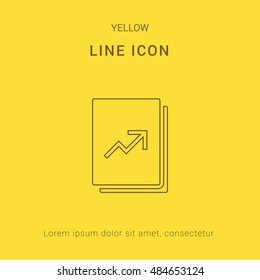 Graph Report Cute yellow thin line icon / logo Design