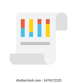 graph report glyph flat vector icon