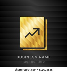 Graph Report Gold and Black silk fashion premium icon / Logo