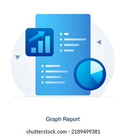 Graph Report And Report Icon Concept