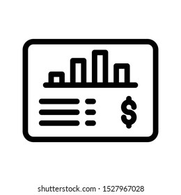 graph report thin line vector icon