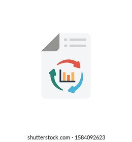 graph report vector flat color icon 