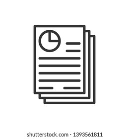 Graph Report Vector Line Icon