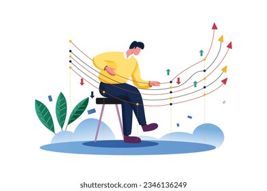 Graph Research, Vector Business Marketing Line Illustration Kit