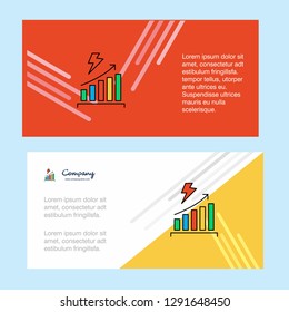 Graph rising abstract corporate business banner template, horizontal advertising business banner.