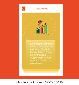 Graph rising mobile vertical banner design design. Vector