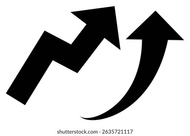 Gráfico con ilustración de Arte vectorial de tendencia ascendente