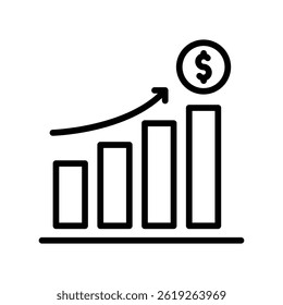 Graph Rising Vector outline icon. Eps10 file 