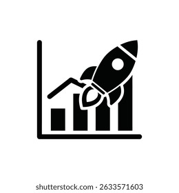 Graph with Rocket Representing Business Boost and Growth