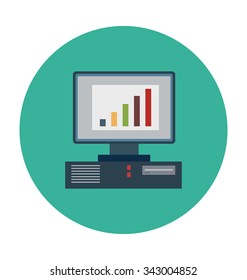 Graph Screen Colored Vector Illustration 
