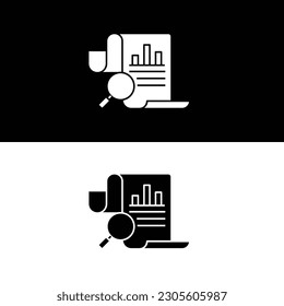 Graph Search Icon Illustration for Data Analysis. Graph with Search Symbol Icon Illustration. Search Graph Icon Illustration. Graph Search Icon Vector.