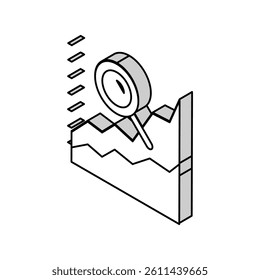 graph search magnifying glass isometric icon vector. graph search magnifying glass sign. isolated symbol illustration