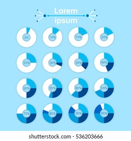 Graph Set Diagram Infographic Icon Financial Business Chart Flat Vector Illustration