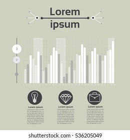 Graph Set Diagram Infographic Icon Financial Business Chart Flat Vector Illustration