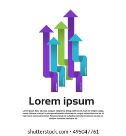 Graph Set Finance Arrows Infographic Icon Colorful Financial Business Chart Flat Vector Illustration